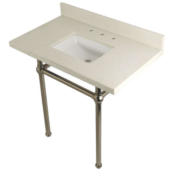 Kingston Brass KVPB36WQBSQ6 36X22 White Quartz Vanity with