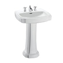 TOTO Guinevere 27-1/8" x 19-7/8" Rectangular Pedestal Bathroom Sink for 8 Inch Center Faucets, Cotton White LPT970.8