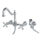 Kingston KS1241AXBS Heritage 8 in. Wall Mount Kitchen Faucet