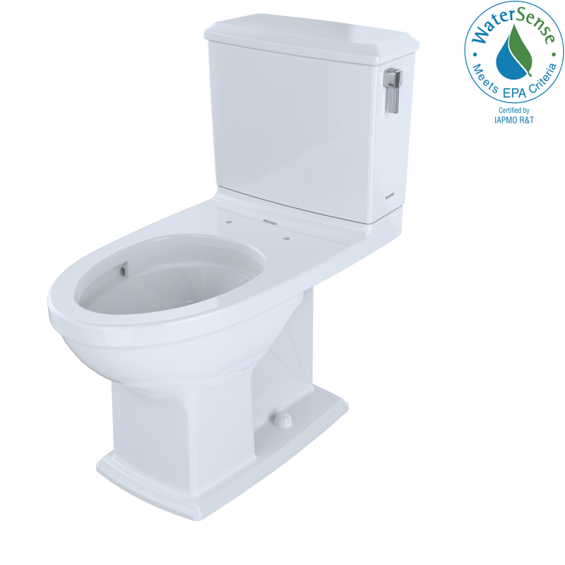 TOTO Connelly Two-Piece Elongated Dual-Max 1.28 and 0.9 GPF Universal Height Toilet with CeFiONtect and Right Lever, Colonial White CST494CEMFRG