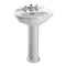 TOTO Whitney Oval Pedestal Bathroom Sink for 4 Inch Center Faucets, Cotton White LPT754.4#01