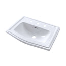 TOTO Clayton Rectangular Self-Rimming Drop-In Bathrrom Sink for 8 Inch Center Faucets, Cotton White LT781.8