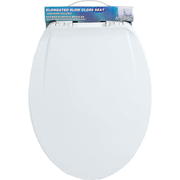 AquaPlumb Elongated Plastic Toilet Seat W/ Cover