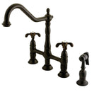 Kingston KS1275TXBS French Country Kitchen Bridge Faucet W/