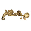 Kingston KS3123AX Vt 2-Hnd Wall Mount Bath Faucet, Antique