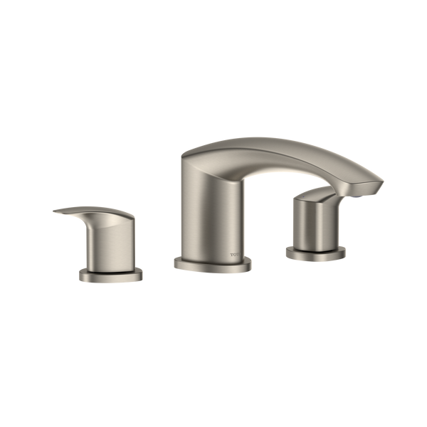 TOTO GM Two-Handle Deck-Mount Roman Tub Filler Trim, Brushed Nickel TBG09201U#BN