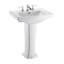 TOTO Clayton Rectangular Pedestal Bathroom Sink for 4 Inch Center Faucets, Cotton White LPT780.4