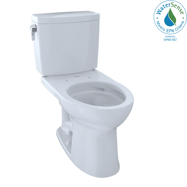 TOTO Drake II 1G Two-Piece Elongated 1.0 GPF Universal Height Toilet with CeFiONtect, Cotton White CST454CUFG#01