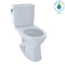 TOTO Drake II 1G Two-Piece Elongated 1.0 GPF Universal Height Toilet with CeFiONtect, Cotton White CST454CUFG#01