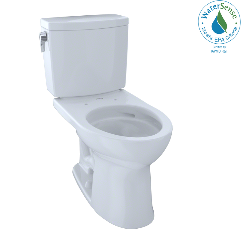 TOTO Drake II 1G Two-Piece Elongated 1.0 GPF Universal Height Toilet with CeFiONtect, Cotton White CST454CUFG