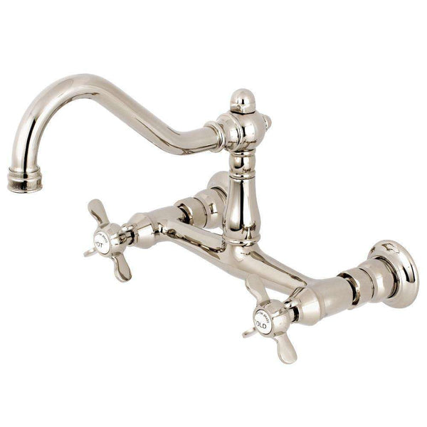 Kingston KS3246BEX 8" Center Wall Mount Bath Faucet Nickel