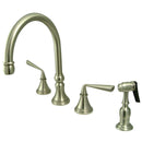 Kingston Brass KS2798ZLBS Widespread Kitchen Faucet