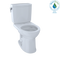 TOTO Drake II 1G Two-Piece Round 1.0 GPF Universal Height Toilet with CeFiONtect, Cotton White CST453CUFG#01