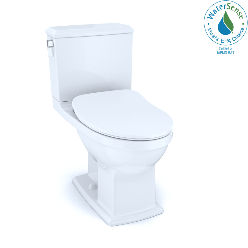 TOTO Connelly Two-Piece Elongated Dual Flush 1.28 and 0.9 GPF Toilet with CEFIONTECT, WASHLET Ready, Cotton White MS494234CEMFG