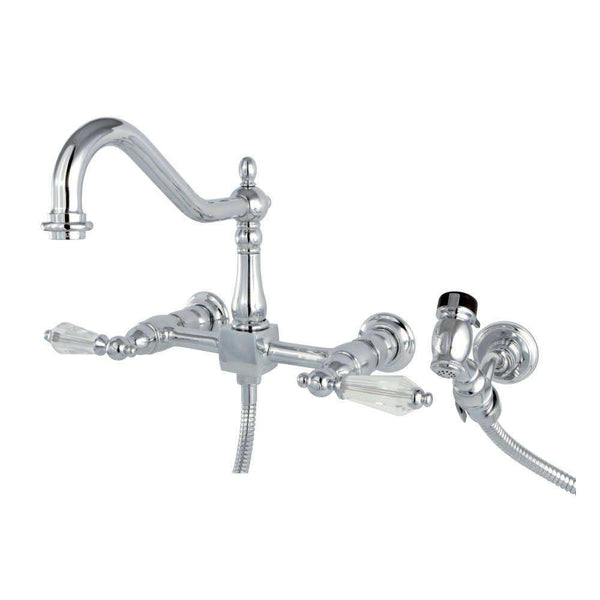 Kingston KS1241WLLBS 8" Centerset Wall Mount Kitchen Faucet