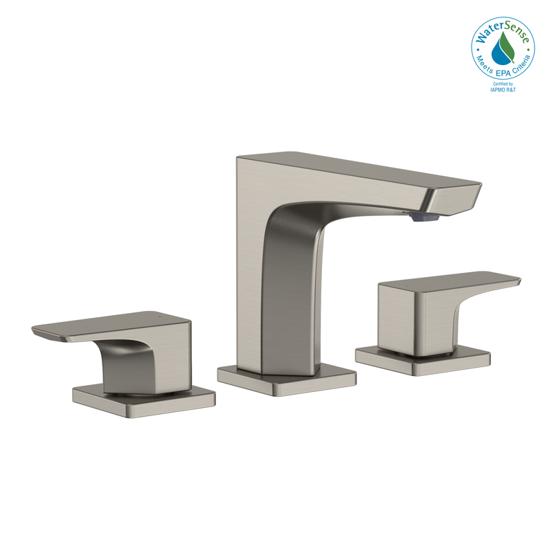 TOTO GE 1.2 GPM Two Handle Widespread Bathroom Sink Faucet, Brushed Nickel TLG07201U