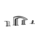 TOTO GM Two-Handle Deck-Mount Roman Tub Filler Trim with Handshower, Polished Chrome TBG09202U