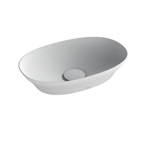 TOTO Kiwami Oval 16 Inch Vessel Bathroom Sink with CEFIONTECT, CLEAN MATTE LT473MT#CMW