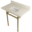 Kingston Brass KVPB36WQBSQ7 36X22 White Quartz Vanity with