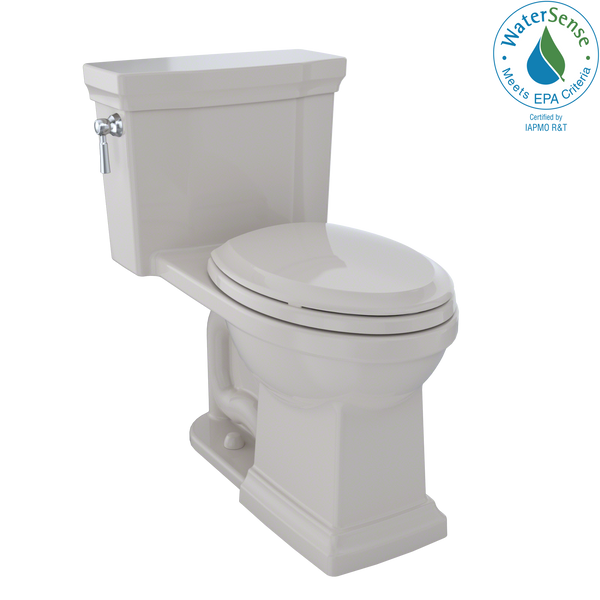 TOTO Promenade II One-Piece Elongated 1.28 GPF Universal Height Toilet with CeFiONtect, Sedona Beige MS814224CEFG#12