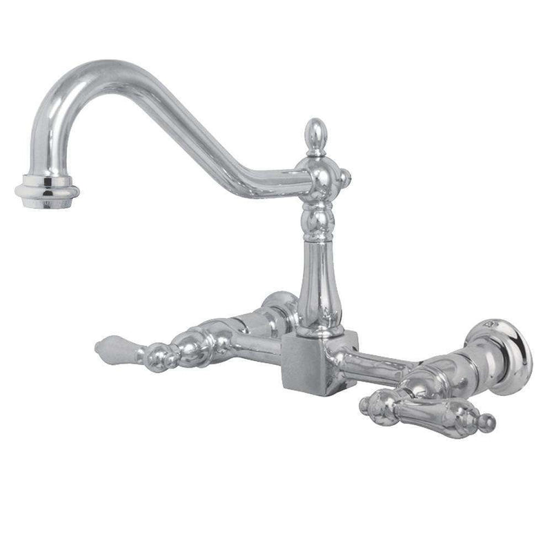 Kingston KS1241AL Heritage 8 in. Wall Mount Kitchen Faucet