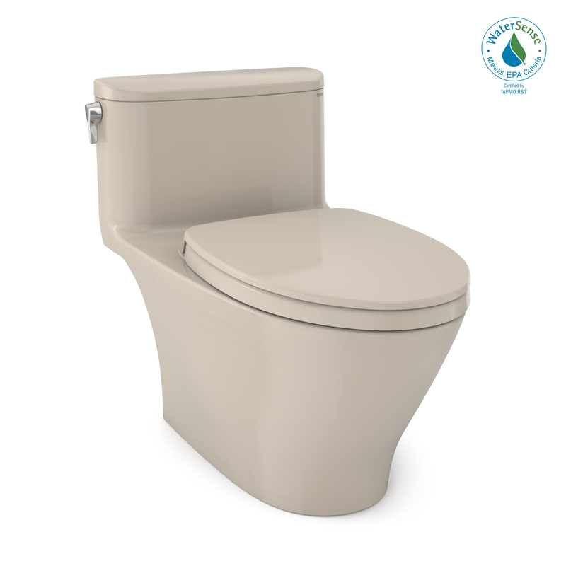 TOTO Nexus 1G One-Piece Elongated 1.0 GPF Universal Height Toilet with CEFIONTECT and SS124 SoftClose Seat, WASHLET Ready, Bone MS642124CUFG