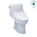 TOTO WASHLET Drake II Two-Piece Elongated 1.28 GPF Toilet and WASHLET C200 Bidet Seat, Cotton White MW4542044CEFG