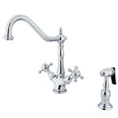 Kingston KS1231BXBS Heritage 2-Hnd Kitchen Faucet W/ Sp