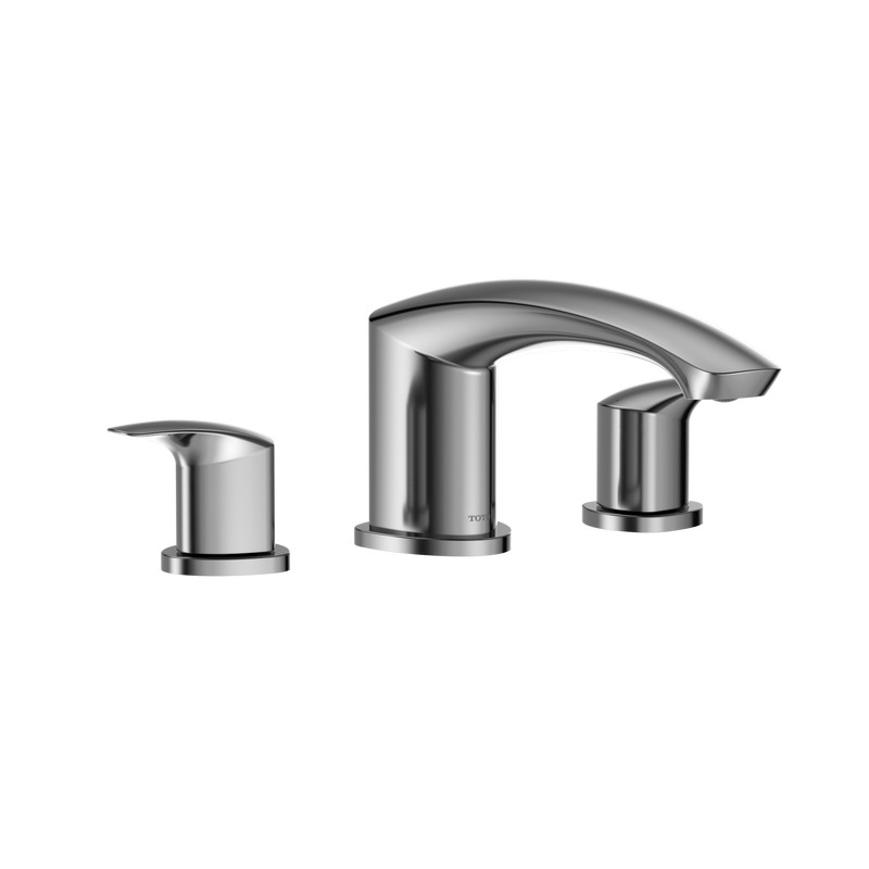 TOTO GM Two-Handle Deck-Mount Roman Tub Filler Trim, Polished Chrome TBG09201U