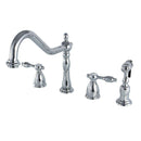 Kingston Brass KB1791TALBS Widespread Kitchen Faucet