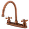 Kingston KB726AXLS 8" Centerset Kitchen Faucet Copper