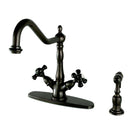 Kingston KS1235PKXBS 8" Centerset Deck Mount Kitchen Faucet