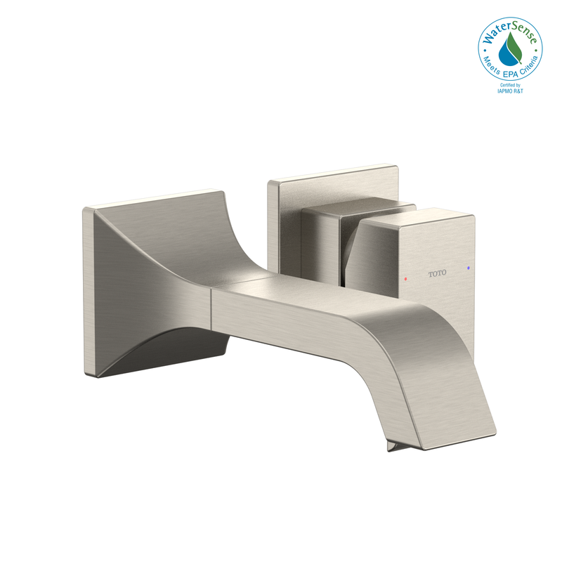 TOTO GC 1.2 GPM Wall-Mount Single-Handle Bathroom Faucet with COMFORT GLIDE Technology, Brushed Nickel TLG08307U