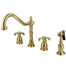 Kingston Brass KB1792TXBS Wsp Kitchen Faucet, Polished Brass