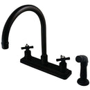 Kingston Brass KS8795ZX Centerset Kitchen Faucet Bronze