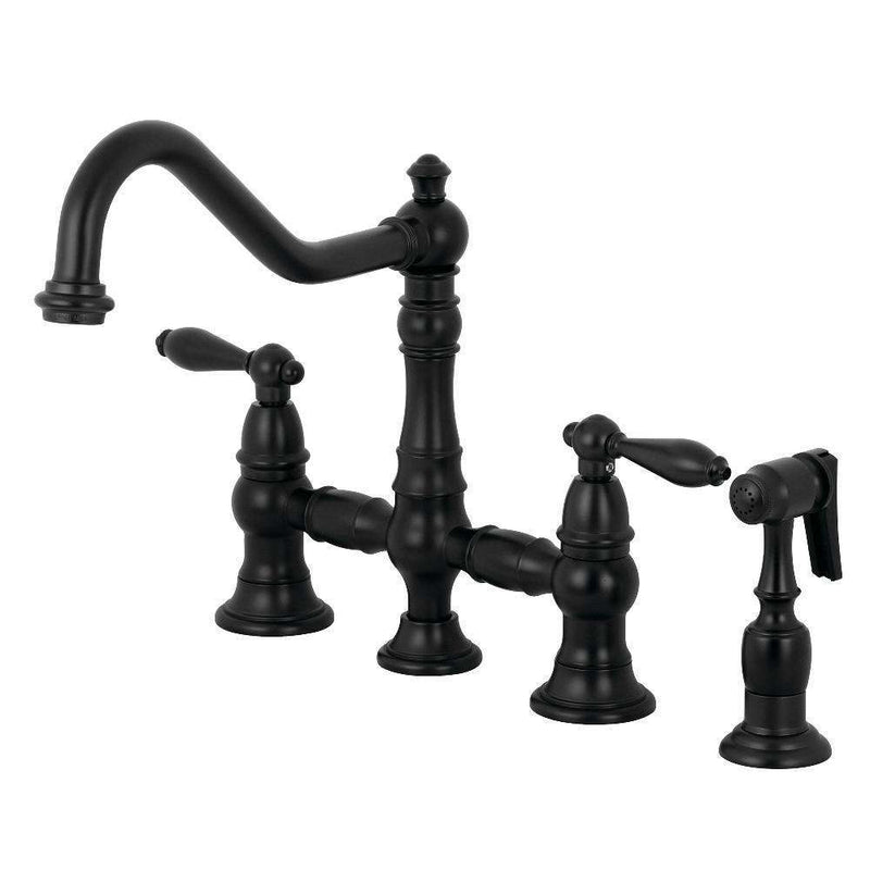 Kingston Brass KS3270ALBS Kitchen Faucet W/ Side Sp, Matte B