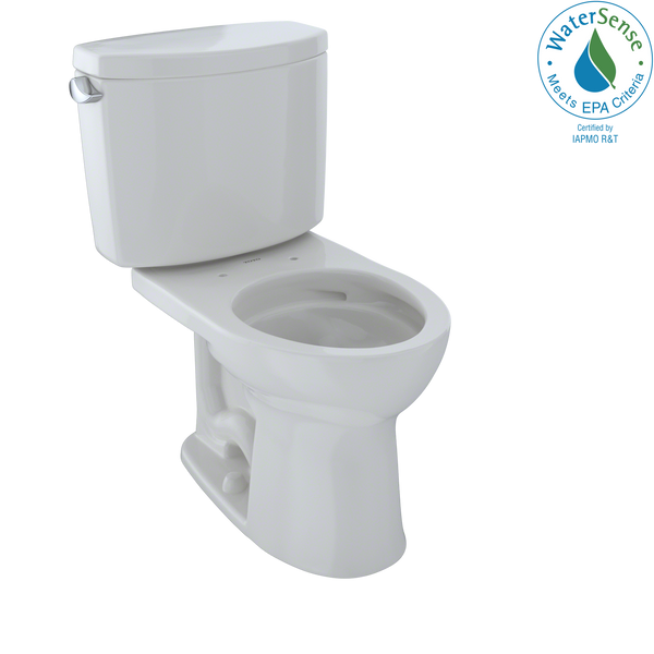 TOTO Drake II Two-Piece Round 1.28 GPF Universal Height Toilet with CeFiONtect, Colonial White CST453CEFG#11