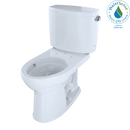 TOTO Drake II Two-Piece Elongated 1.28 GPF Universal Height Toilet with CeFiONtect and Right-Hand Trip Lever, Cotton White CST454CEFRG