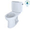 TOTO Drake II Two-Piece Elongated 1.28 GPF Universal Height Toilet with CeFiONtect and Right-Hand Trip Lever, Cotton White CST454CEFRG#01