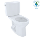 TOTO Drake II Two-Piece Elongated 1.28 GPF Universal Height Toilet with CeFiONtect, Cotton White CST454CEFG