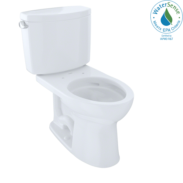 TOTO Drake II Two-Piece Elongated 1.28 GPF Universal Height Toilet with CeFiONtect, Cotton White CST454CEFG#01