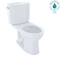 TOTO Drake II Two-Piece Elongated 1.28 GPF Universal Height Toilet with CeFiONtect, Cotton White CST454CEFG#01