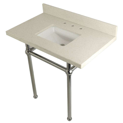 Kingston Brass KVPB36WQBSQ1 36X22 White Quartz Vanity with