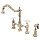 Kingston KS1276PXBS Heritage 8 in. Bridge Kitchen Faucet W/