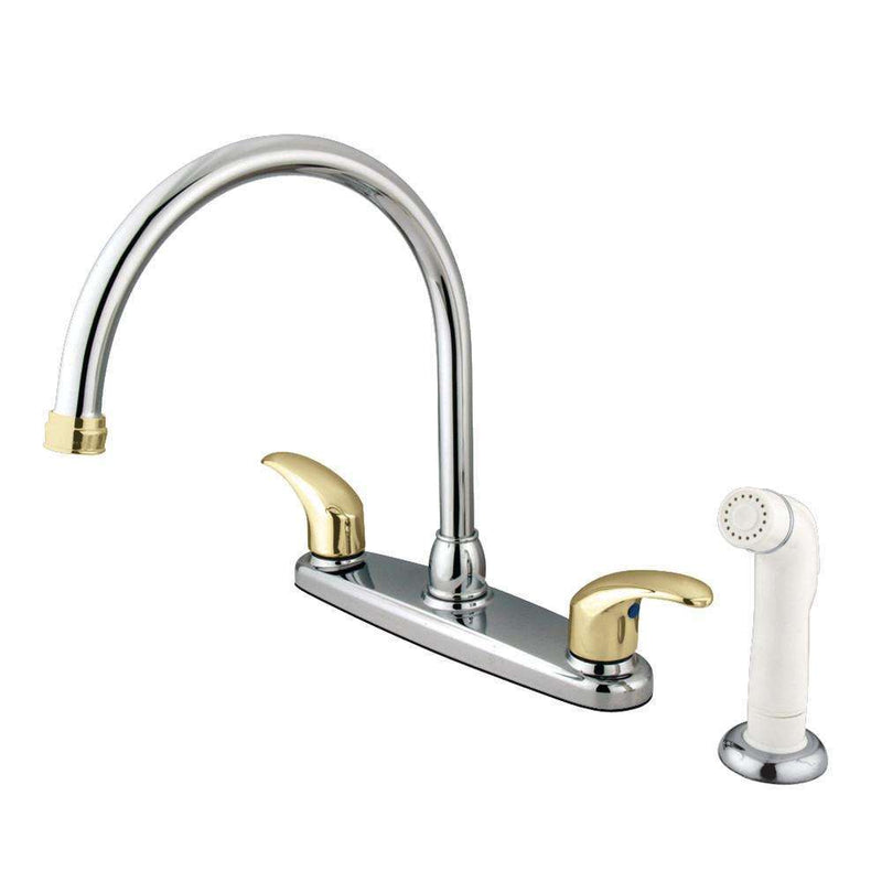 Kingston Brass KB6794LL 8" Centerset Kitchen Faucet/ Brass