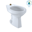 TOTO Elongated Floor-Mounted Flushometer ADA Compliant Toilet Bowl with Top Spud and CeFiONtect, Cotton White CT705ULNG