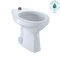 TOTO Elongated Floor-Mounted Flushometer ADA Compliant Toilet Bowl with Top Spud and CeFiONtect, Cotton White CT705ULNG#01