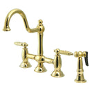 Kingston KS3792GLBS Restoration Kitchen Bridge Faucet W/ Sp