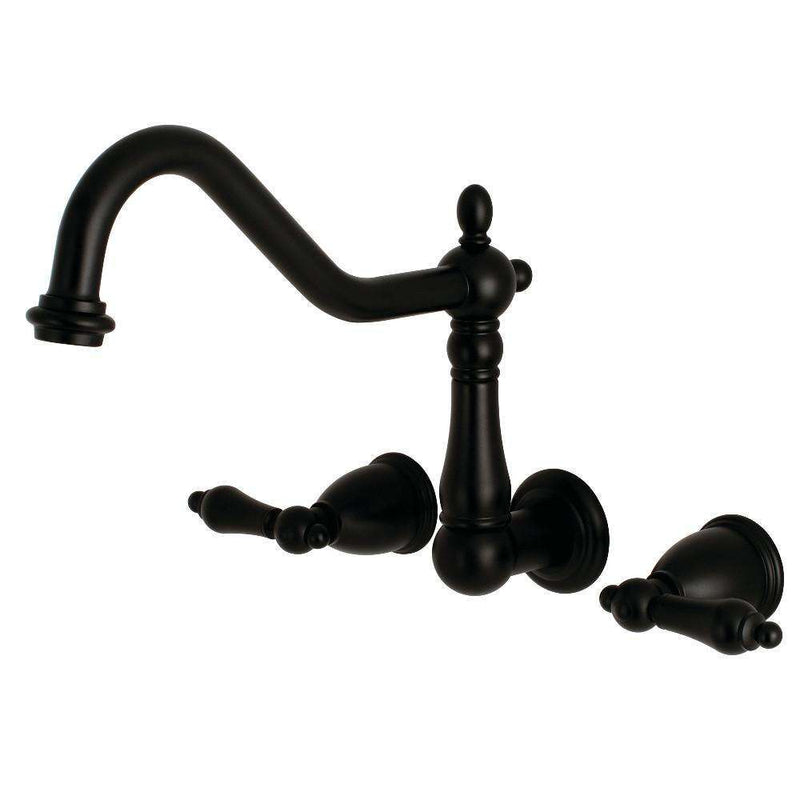 Kingston Brass KS1280AL Wall Mount Kitchen Faucet, Matte B