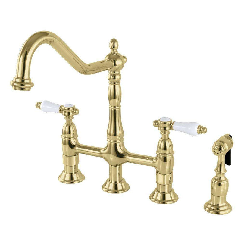 Kingston KS1272BPLBS 8" Centerset Kitchen Faucet W/ Sp